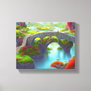 Fantasy River Gardens Leinwanddruck