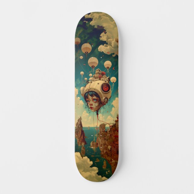 Fantasy-Roboter-Wall-Kunst-Skateboard Skateboard (Vorderseite)