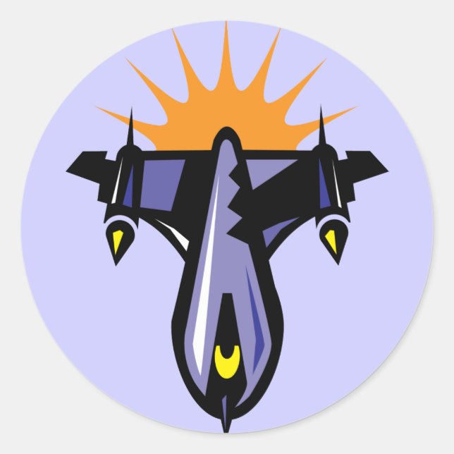 Fantasy Rocket Ship Flight Sticker (Vorderseite)