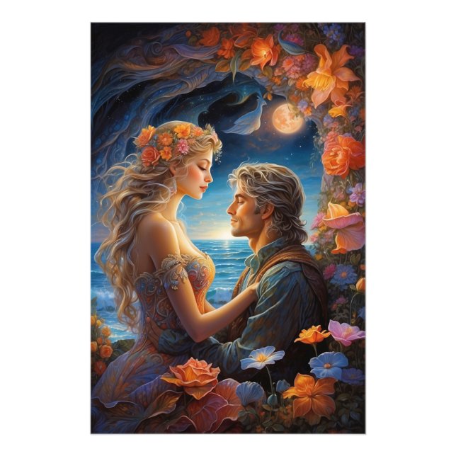 *~* Fantasy Romantic Moon AP51 Couple Fotodruck (Vorne)