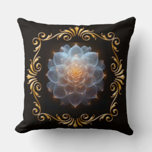 Fantasy Romantische Blume und Goldrahmen Kissen