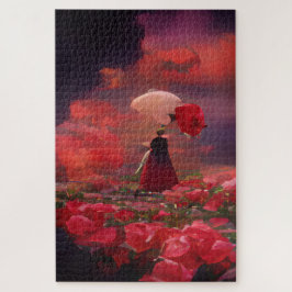Fantasy Rose Field Under Sky