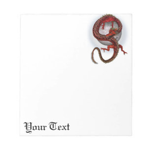 Fantasy-Roter Drache Notizblock