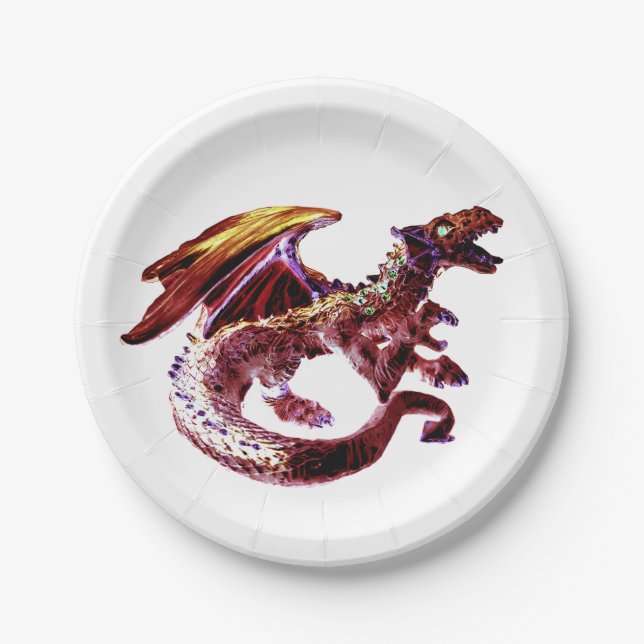 Fantasy Ruby Red Dragon Pappteller (Vorderseite)