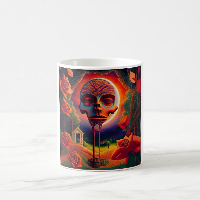 Fantasy Scene With Roses And Stange Man Creature Kaffeetasse (Mittel)