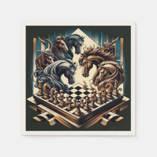 Fantasy-Schach-Springer-Party-Cocktailservietten Serviette