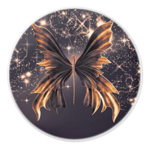 Fantasy Schmetterling Gold Glanz Elegant Chic Keramikknauf
