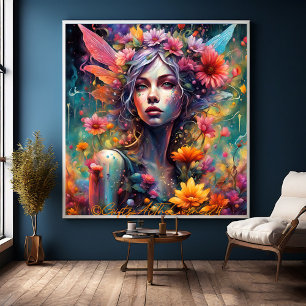 Fantasy Schöne Blume Faicess Prinzessin Leinwanddruck