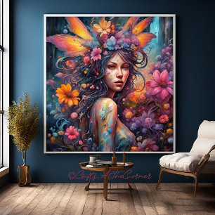 Fantasy Schöne Blume Faillenwald Leinwanddruck