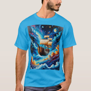 Fantasy Segelschiff im Space T-Shirt