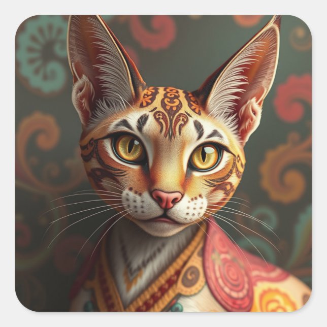 Fantasy Siamese Cat Stickers (Vorderseite)