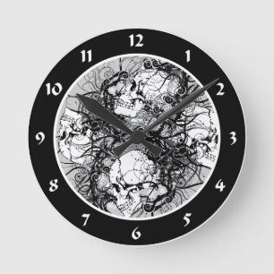 Fantasy Skulls Runde Wanduhr