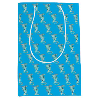 Fantasy Sky Blue Dragon Blue Mittlere Geschenktüte