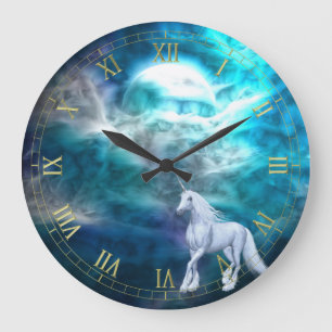 Fantasy Sky  Unicorn Wall Clock Große Wanduhr