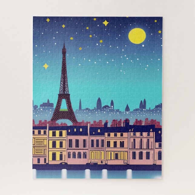 Fantasy Skyline von Paris Unter den Sternen (Vertikal)