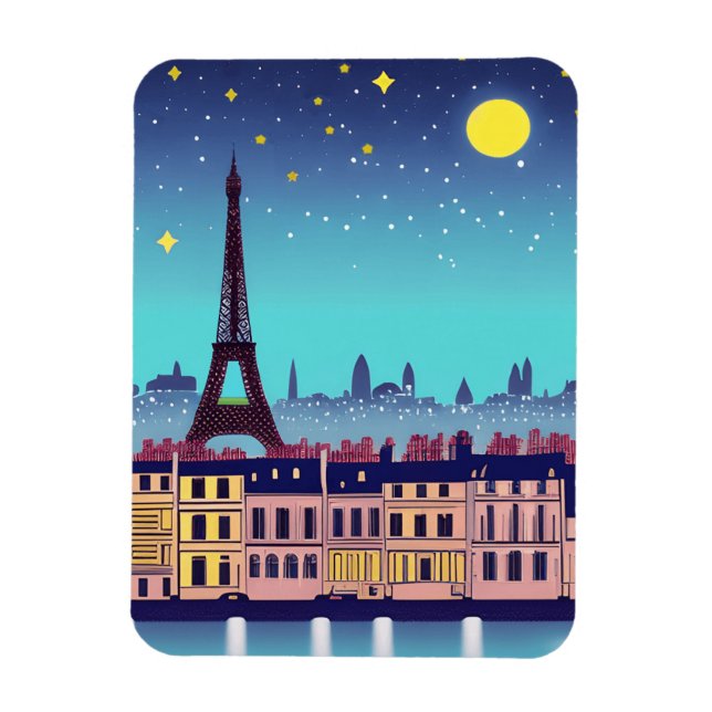 Fantasy Skyline von Paris Unter den Sternen Magnet (Vertikal)