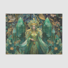 Fantasy Smaragd-Königinnen des Waldes Decoupage Seidenpapier