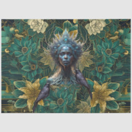 Fantasy-Smaragd-Königinnen des Waldes Decoupage Seidenpapier