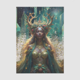 Fantasy-Smaragd-Königinnen des Waldes Decoupage Seidenpapier
