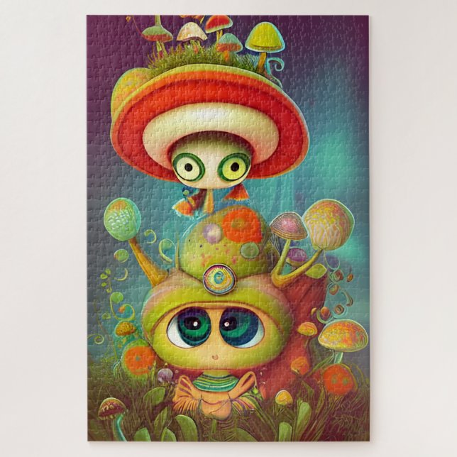 Fantasy Snail and Mush Illustration (Vertikal)