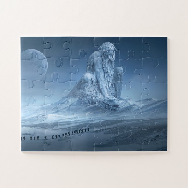 Fantasy Snow Iceman Skulptur Jigsaw Puzzle (Horizontal)