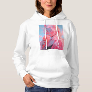 Fantasy Soft Pink Ice Cream Anime Girl Hoodie