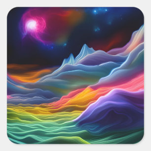 Fantasy Space Escape Quadratischer Aufkleber