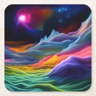 Fantasy Space Escape Rechteckiger Pappuntersetzer