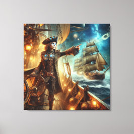Fantasy Space Pirate Steampunk Vintag Viktorianisc Leinwanddruck