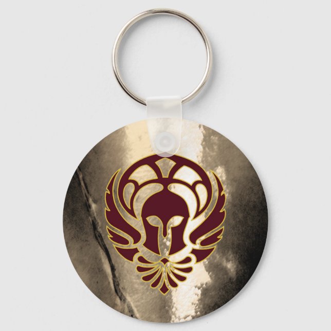 Fantasy Spartan Warrior Griechischer Metal Schlüss Schlüsselanhänger (Vorderseite)