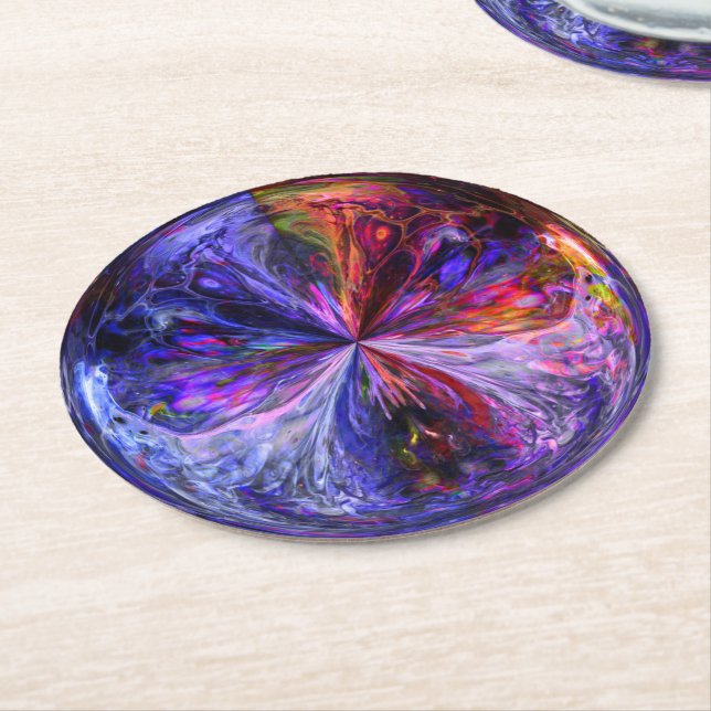 Fantasy Sphere Runder Pappuntersetzer (Angewinkelt)