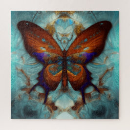 Fantasy Steampunk Orange Butterfly Aqua