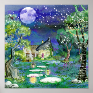 Fantasy Storybook Fairyland Landscape Image Poster