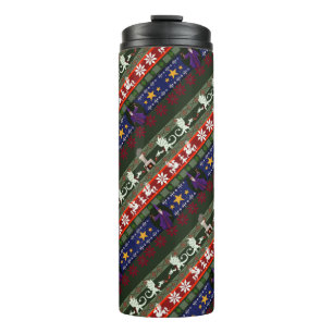 Fantasy Style Ugly Sweater Pattern Thermosbecher