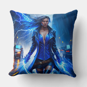 Fantasy Super Hero Girl mit Blitzlicht Power Kissen