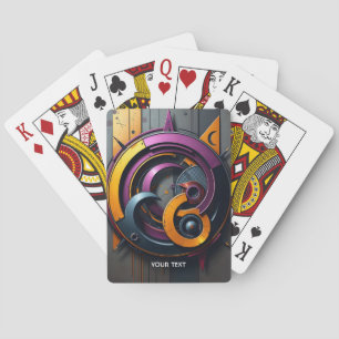 Fantasy Süß Abstrakt Orange Lila Spielkarten