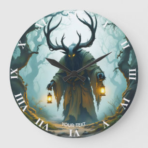 Fantasy Süß Kolossaler Schattiger Behemoth Große Wanduhr