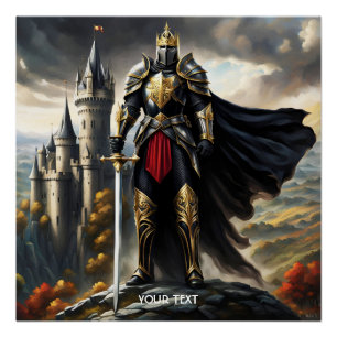 Fantasy Süß Lebendig Herrlicher Ritter König Poster