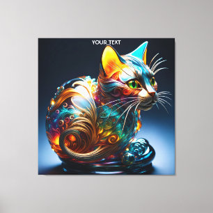 Fantasy Süß Lebendig Schmuck Schöne Katze Leinwanddruck