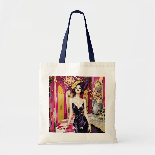 Fantasy Süße Art Deco Dame Tragetasche (Vorne)
