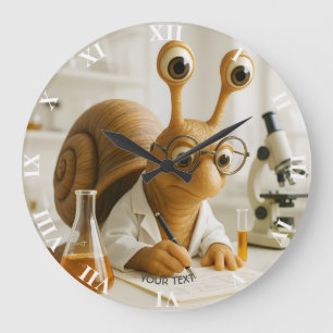 Fantasy Süße Berühmte Schnecke Wissenschaftler Große Wanduhr