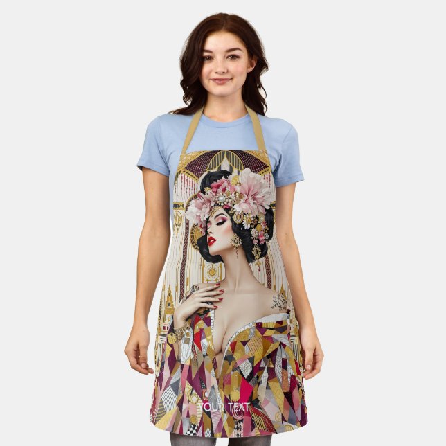 Fantasy Süße Dame Art Deco Schürze (Getragen)