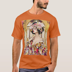 Fantasy Süße Dame Art Deco T-Shirt