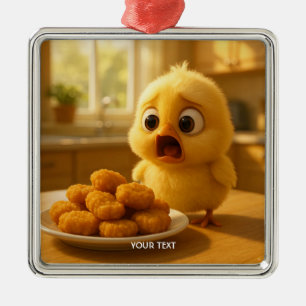 Fantasy Süße Hähnchen-Nuggets Baby Ornament Aus Metall