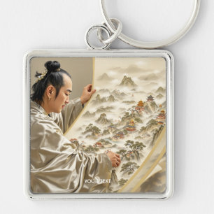 Fantasy Süße Japanische Maler Landschaft Schlüsselanhänger