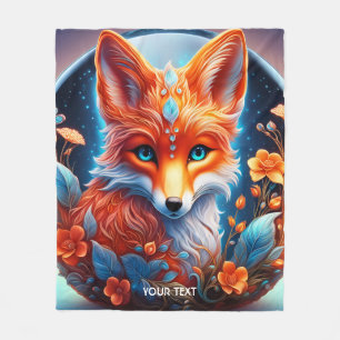 Fantasy Süße Lebendige Glas-Fuchs-Blumen Fleecedecke