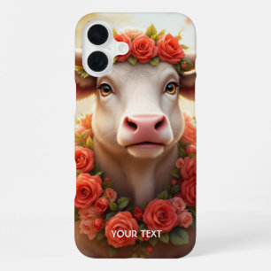 Fantasy Süße Liebe Kuh Rosen iPhone 16 Plus Hülle