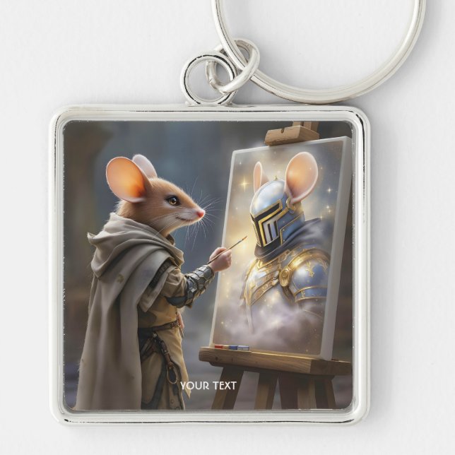 Fantasy süße Maus Malmaus Schlüsselanhänger (Vorne)