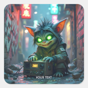 Fantasy Süße Musik Freudenstraße Quadratischer Aufkleber