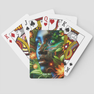 Fantasy Süße Orange Grüne Mädchen Spielkarten